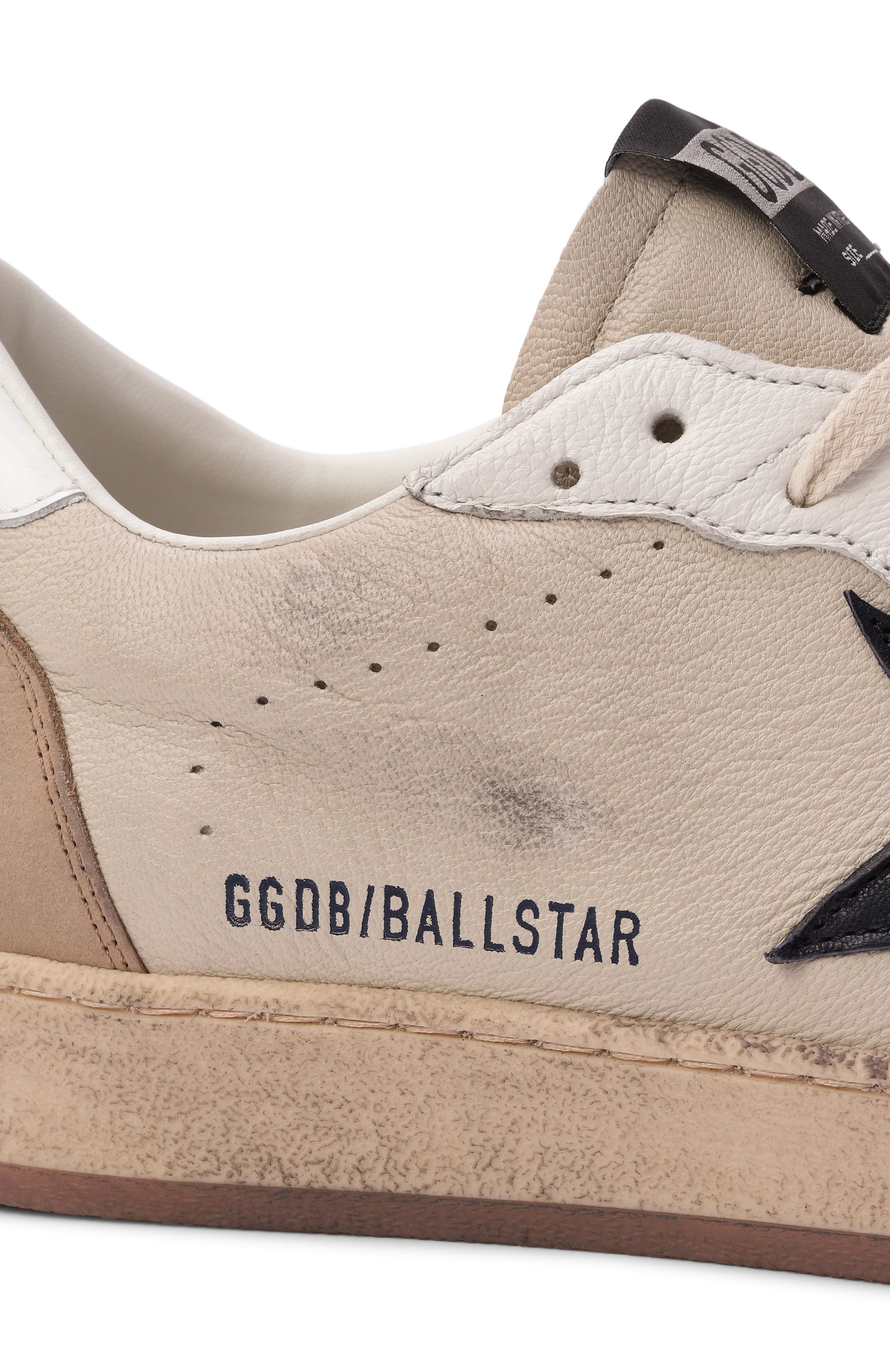 Кожаные кеды ballstar GOLDEN GOOSE DELUXE BRAND кремового цвета по цене 68200 руб., арт. GMF00117.F008722, фото 7 Кожаные кеды ballstar GOLDEN GOOSE DELUXE BRAND, арт. GMF00117.F008722, фото 7