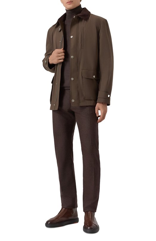 Кожаные кеды Cleanic Santoni MBCG22105SM0T0IL Коричневый  MBCG22105SM0T0IL Фото 2