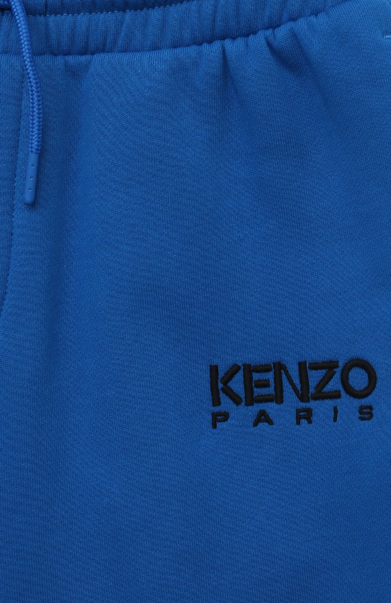 Детские хлопковые джоггеры KENZO синего цвета, арт. K24335/6Y-12Y | Фото 3 (Материал внешний: Хлопо�к; Нос: Не проставлено; Материал сплава: Проставлено; Мальчики Кросс-КТ: Джоггеры-одежда; Ростовка одежда: 9 лет | 134 см, 5 лет | 110 см, 7 лет | 122 см)