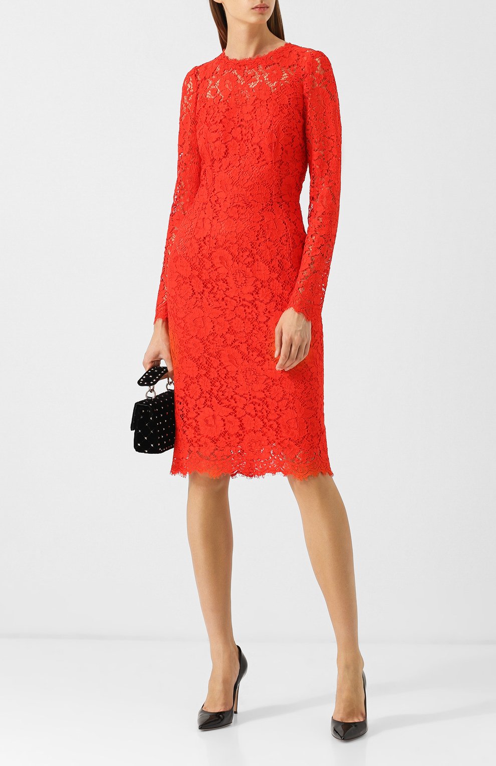 Кружевное платье с круглым вырезом DOLCE & GABBANA, арт. F6MX2T/HLMHW, фото 2