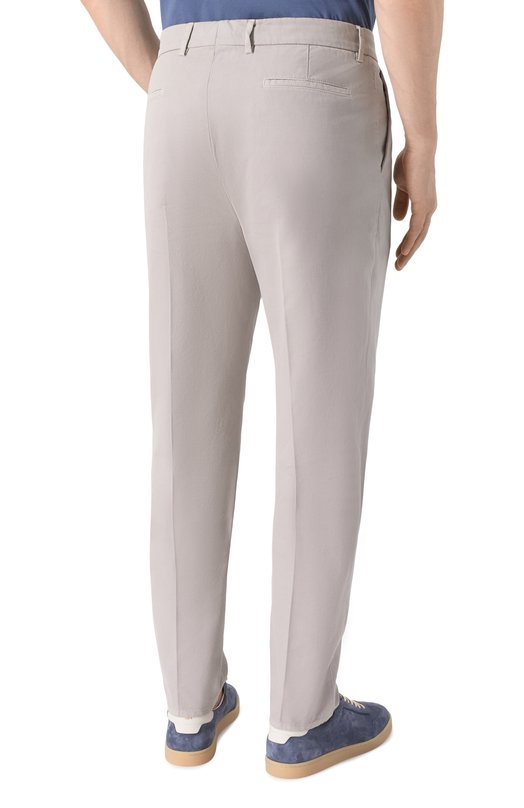 Хлопковые брюки Brunello Cucinelli M252DE1450 Серый  M252DE1450 Фото 4