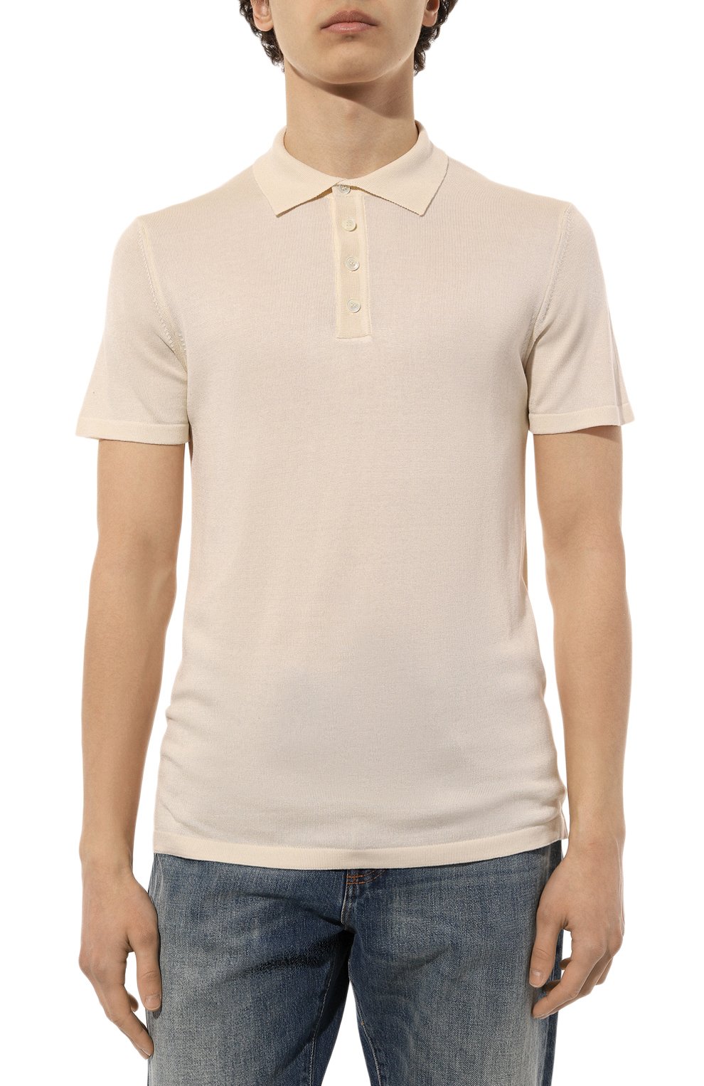 Шелковое поло DANIELE FIESOLI кремового цвета по цене 24900 руб., арт. DF0416, фото 3 Шелковое поло DANIELE FIESOLI, арт. DF0416, фото 3