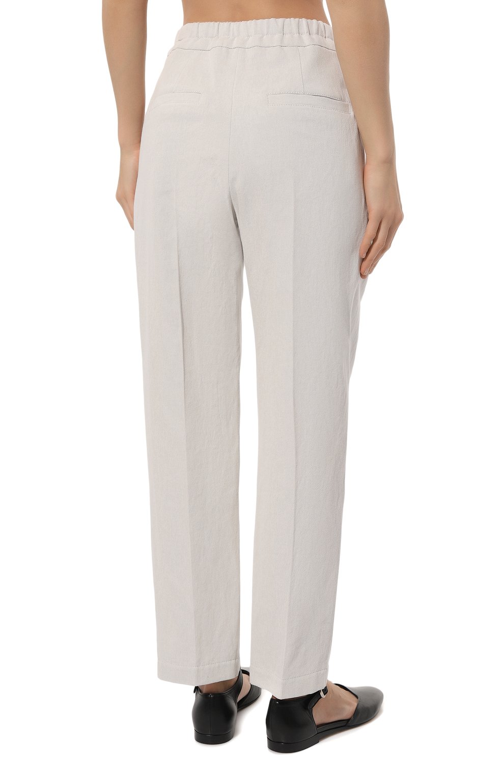 Брюки из хлопка и льна BRUNELLO CUCINELLI, арт. MH561B1311, фото 4