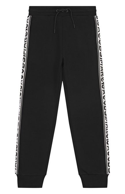 Детские хлопковые джоггеры MARC JACOBS (THE) черного цвета, арт. W60469 | Фото 1 (Материал внешний: Хлопок; Материал сплава: Проставлено; Нос: Не проставлено)