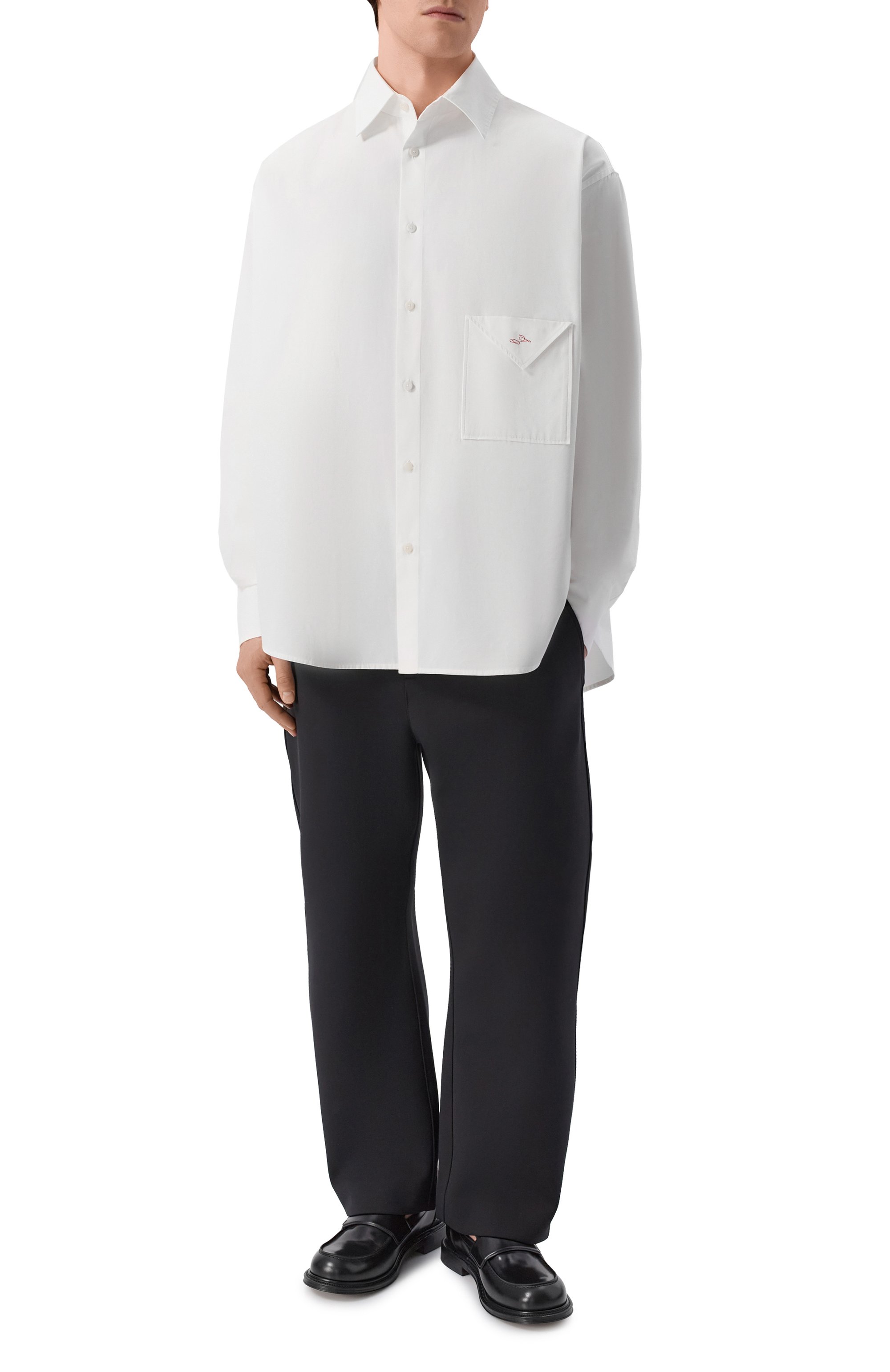 Хлопковая рубашка JACQUEMUS белого цвета по цене 65650 руб., арт. 26ESHM00607/AW00351, фото 2 Хлопковая рубашка JACQUEMUS, арт. 26ESHM00607/AW00351, фото 2