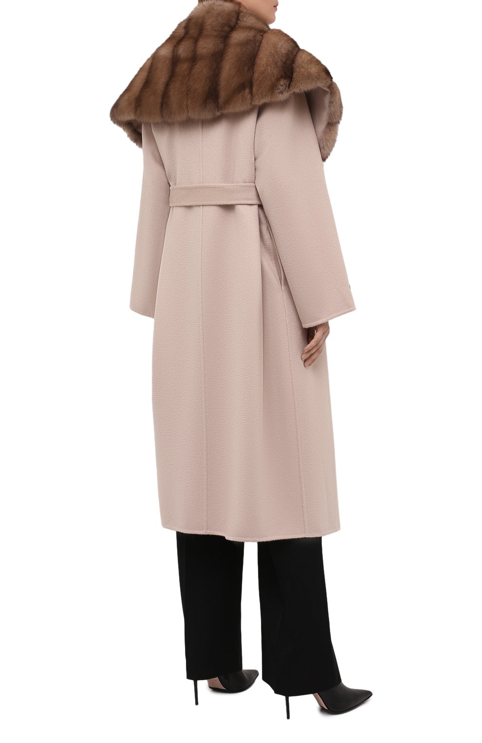 Кашемировое пальто с отделкой из меха соболя MANZONI24, арт. 21M647-WS1Z/38-46, фото 4