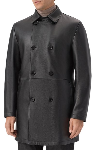 Кожаное пальто MVST черного цвета по цене 948500 руб., арт. M26.1MM.LC01.1/L012 DEER LEATHER, фото 3 Кожаное пальто MVST, арт. M26.1MM.LC01.1/L012 DEER LEATHER, фото 3