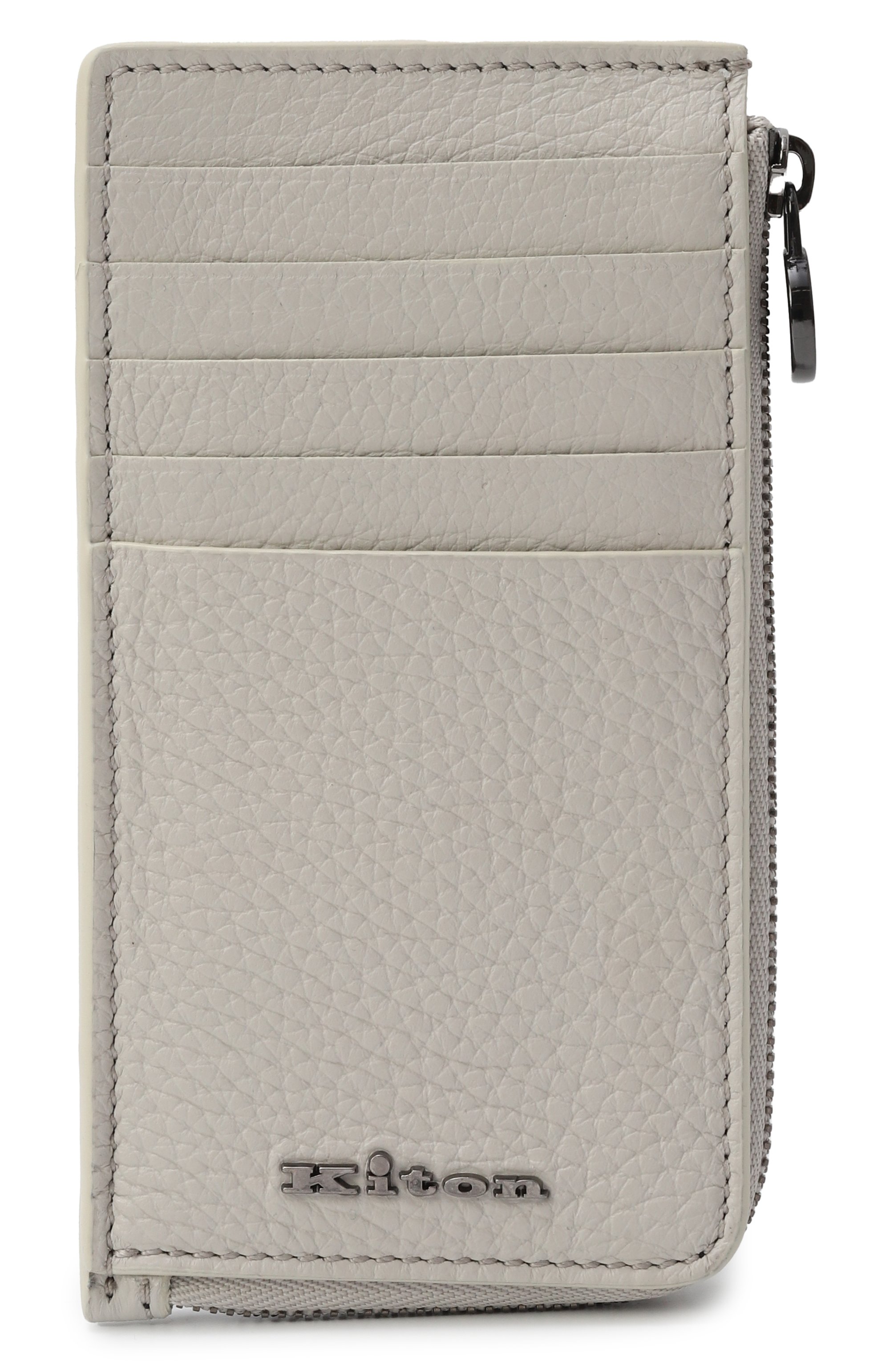 Кожаный футляр для кредитных карт KITON светло-серого цвета по цене 108000 руб., арт. UPEA038N0122301, фото 1 Кожаный футляр для кредитных карт KITON, арт. UPEA038N0122301, фото 1