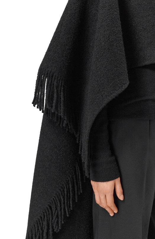 Шерстяное пончо TOTEME 254-WSC0132-FB0471 Чёрный  254-WSC0132-FB0471 Фото 5