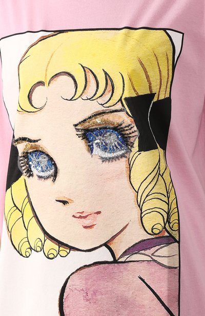 Хлопковая футболка с принтом GUCCI розового цвета по цене 54850 руб., арт. 492347/X907B, фото 5 Хлопковая футболка с принтом GUCCI, арт. 492347/X907B, фото 5