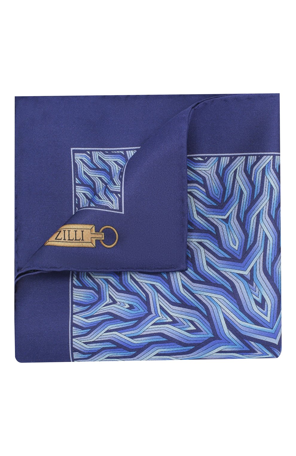 Шелковый платок ZILLI синего цвета по цене 8995 руб., арт. 50709/HANDKERCHIEFS, фото 1 Шелковый платок ZILLI, арт. 50709/HANDKERCHIEFS, фото 1