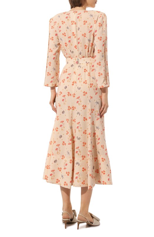 Шелковое платье Ulyana Sergeenko ABM017FW21P 2000т21 Кремовый  ABM017FW21P 2000т21 Фото 4