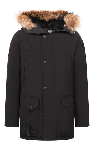 Мужская пуховая парка mir-1 с меховой отделкой капюшона ARCTIC EXPLORER, арт. MIR_BLK