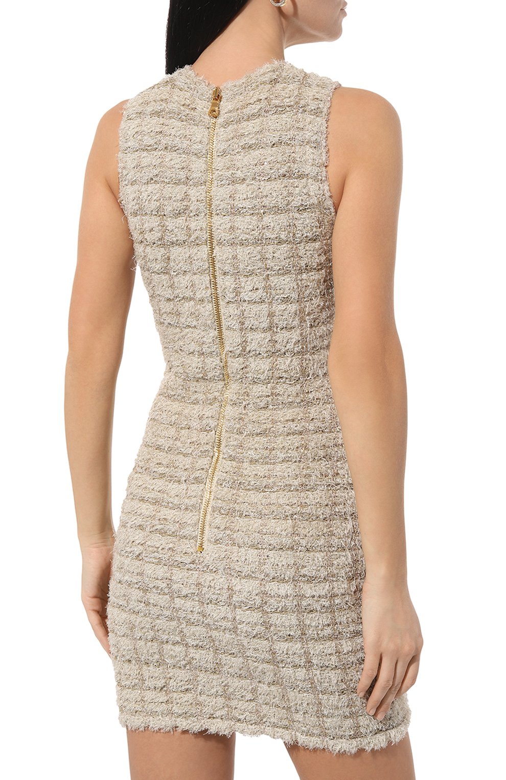Платье BALMAIN кремового цвета по цене 288500 руб., арт. AF1R3066KD77, фото 4 Платье BALMAIN, арт. AF1R3066KD77, фото 4