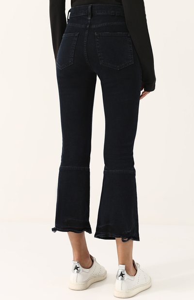 Укороченные расклешенные джинсы с потертостями PROENZA SCHOULER, арт. WL181997-DC009, фото 4