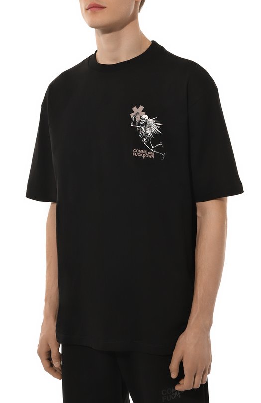 Хлопковая футболка Comme des Fuckdown CFABM01334 Чёрный  CFABM01334 Фото 3