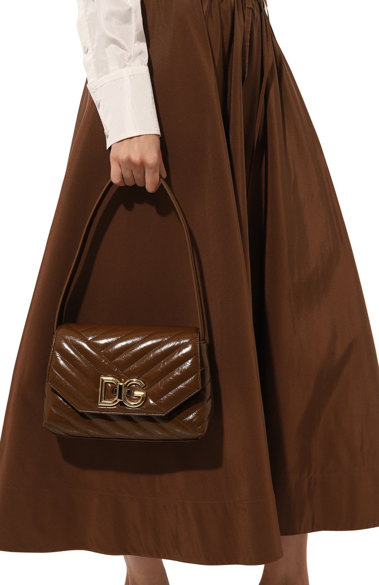 Женская сумка lop DOLCE & GABBANA светло-коричневого цвета, арт. BB7487/AP557 | Фото 2 (Размер: small; Материал: Натуральная кожа)