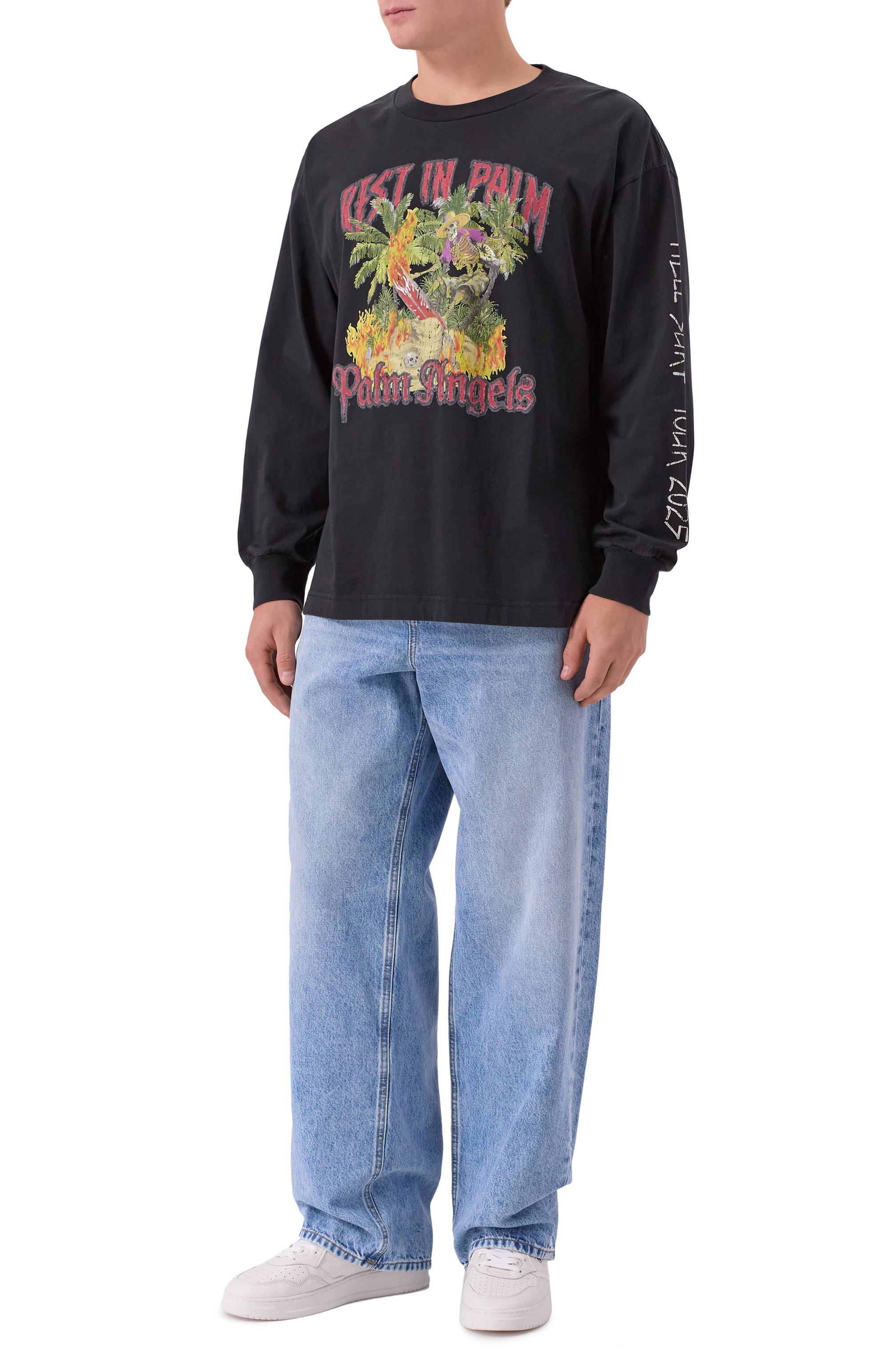 Хлопковый лонгслив PALM ANGELS, арт. PMAB058F25JER004, фото 2