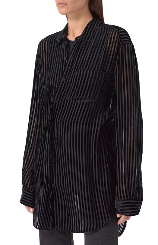 Бархатная рубашка Ann Demeulemeester B0013788/FA714 Чёрный  B0013788/FA714 Фото 3