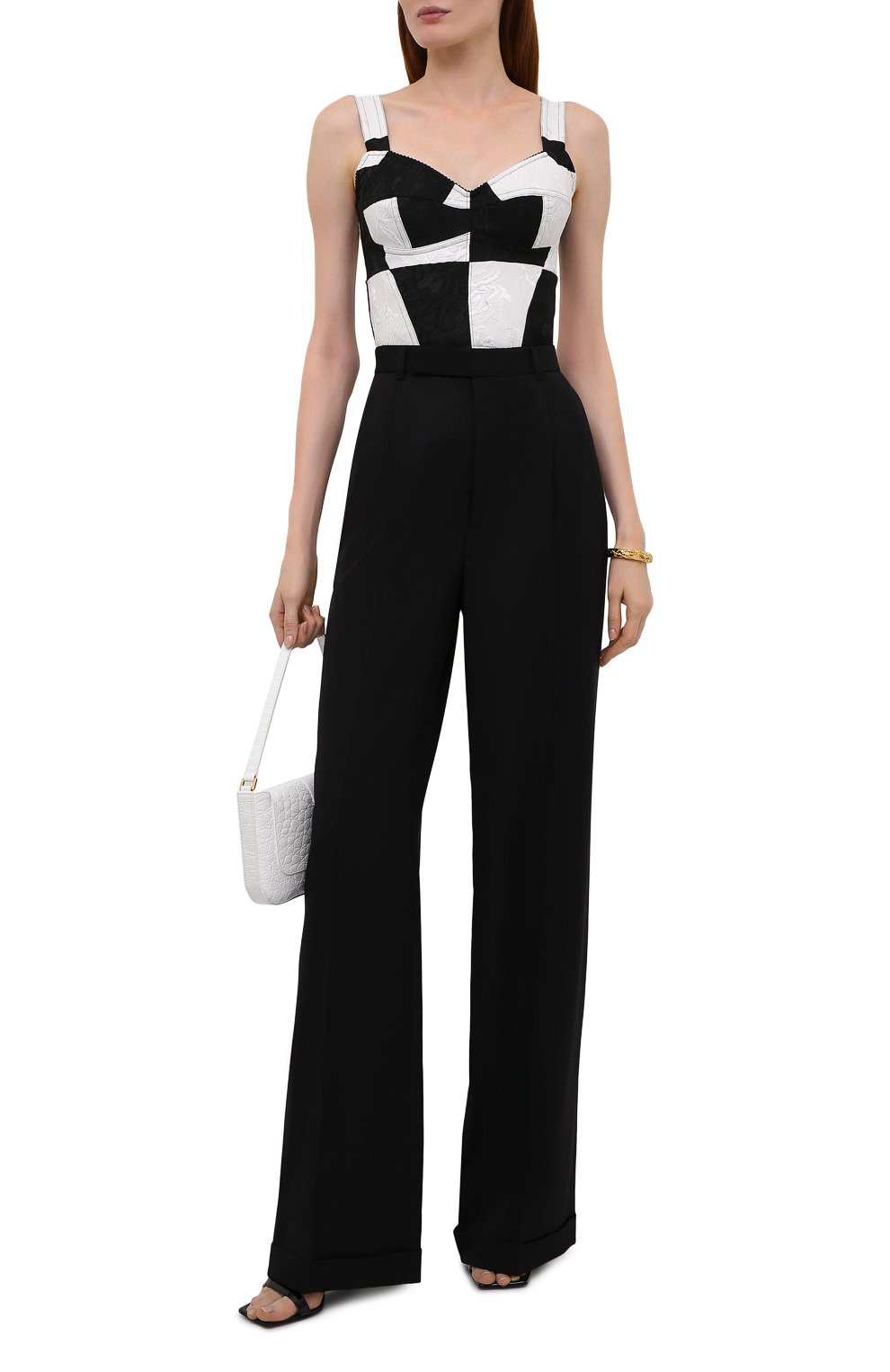 Топ-бюстье DOLCE & GABBANA черно-белого цвета по цене 93900 руб., арт. F7W98T/GDX76, фото 2 Топ-бюстье DOLCE & GABBANA, арт. F7W98T/GDX76, фото 2