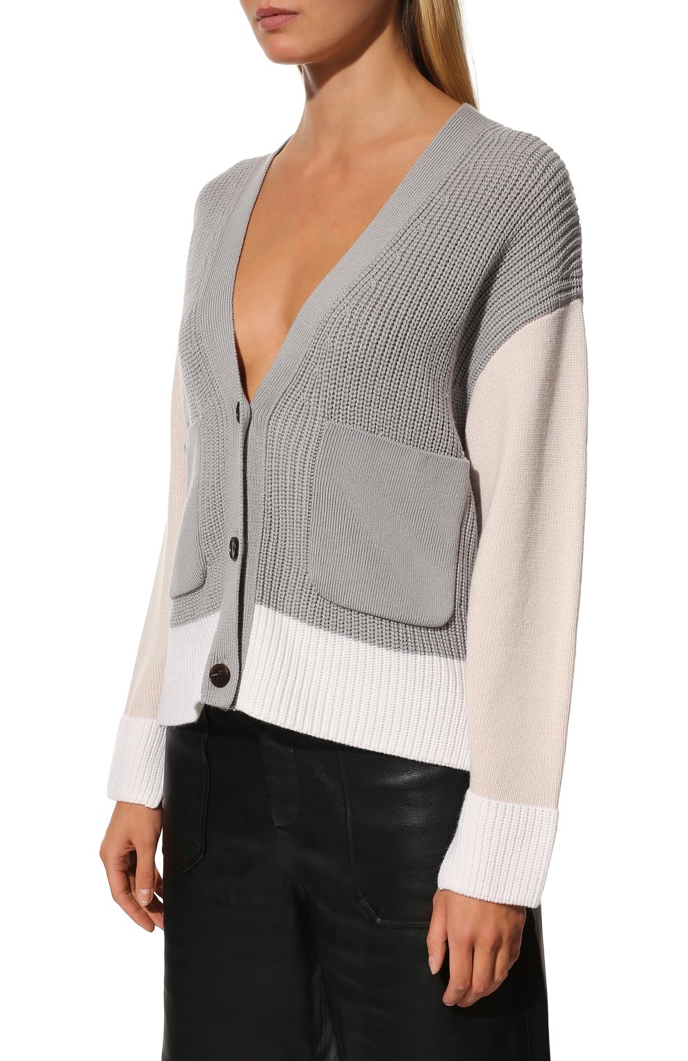 Шерстяной кардиган WINDSOR серого цвета по цене 49950 руб., арт. 52 DP806 10010517, фото 3 Шерстяной кардиган WINDSOR, арт. 52 DP806 10010517, фото 3