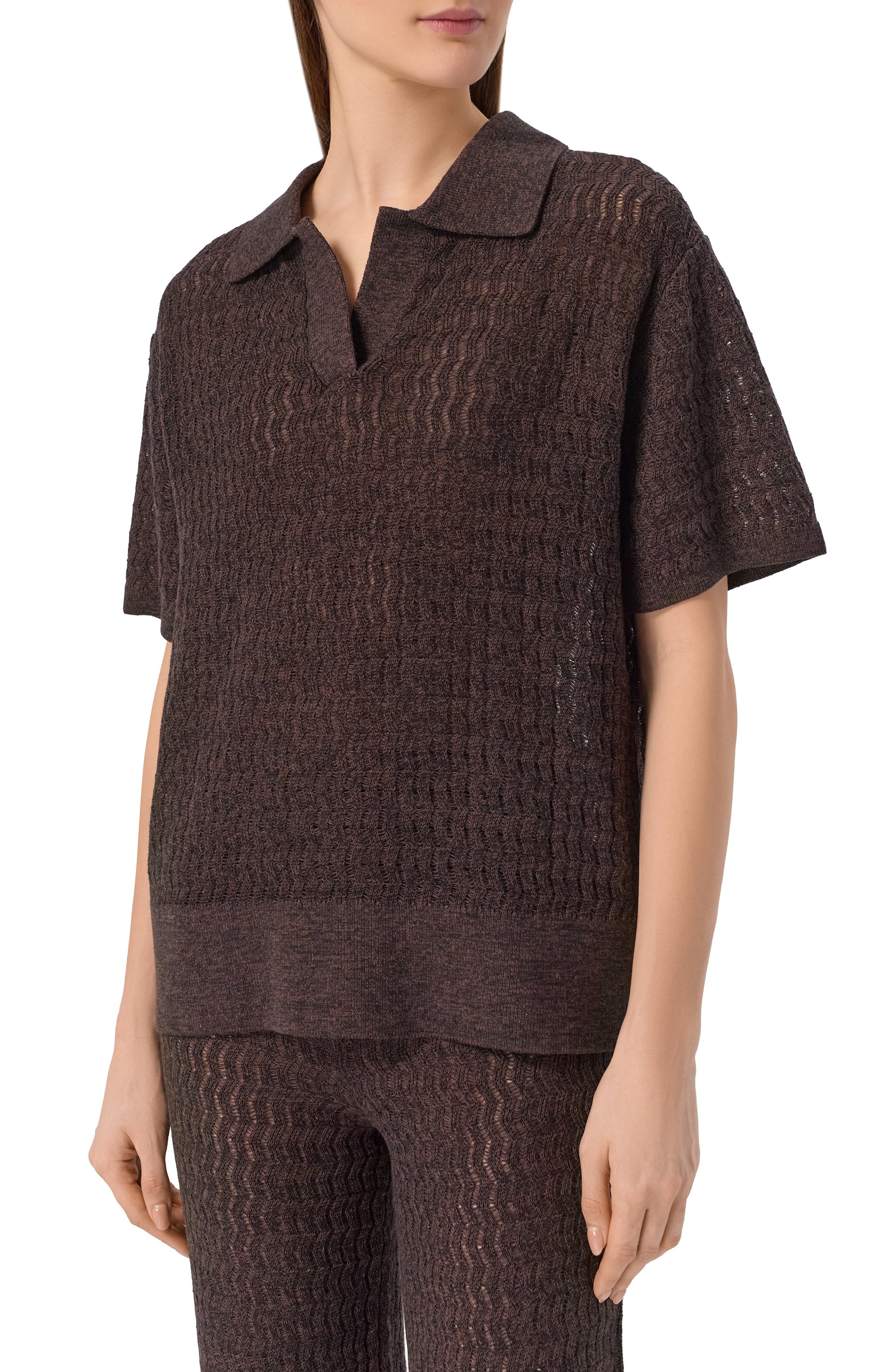 Поло и з хлопка и льна YUZEFI, арт. AURI-EYELASH P0L0/KNIT, фото 3