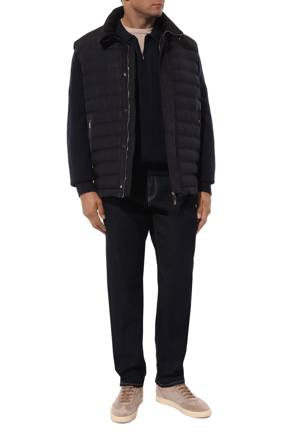 Пуховый жилет ZILLI темно-синего цвета по цене 486500 руб., арт. PGZ111M03024045UA/62, фото 2 Пуховый жилет ZILLI, арт. PGZ111M03024045UA/62, фото 2