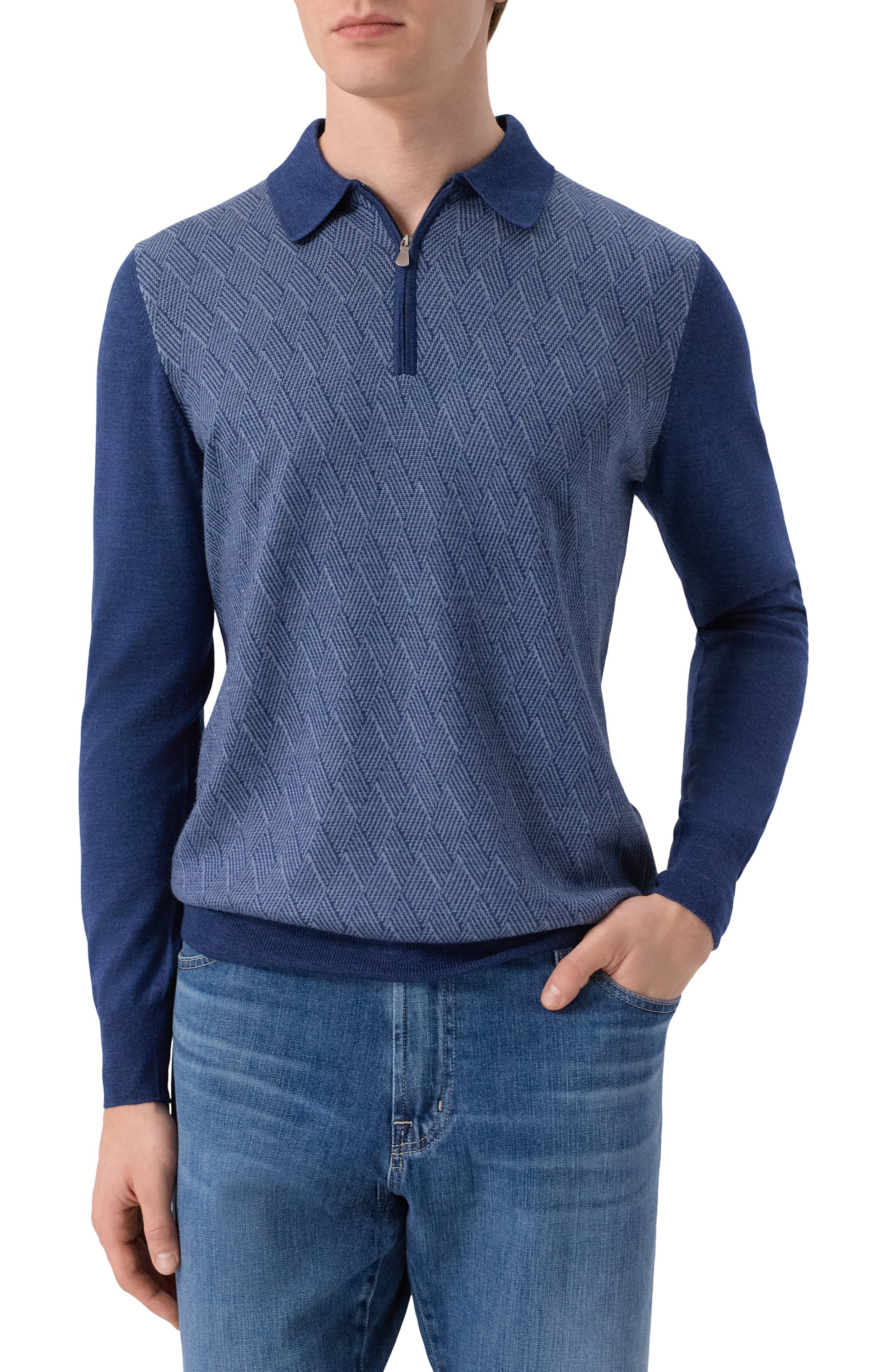 Поло из шерсти и шелка GRAN SASSO, арт. 57137/13126, фото 3