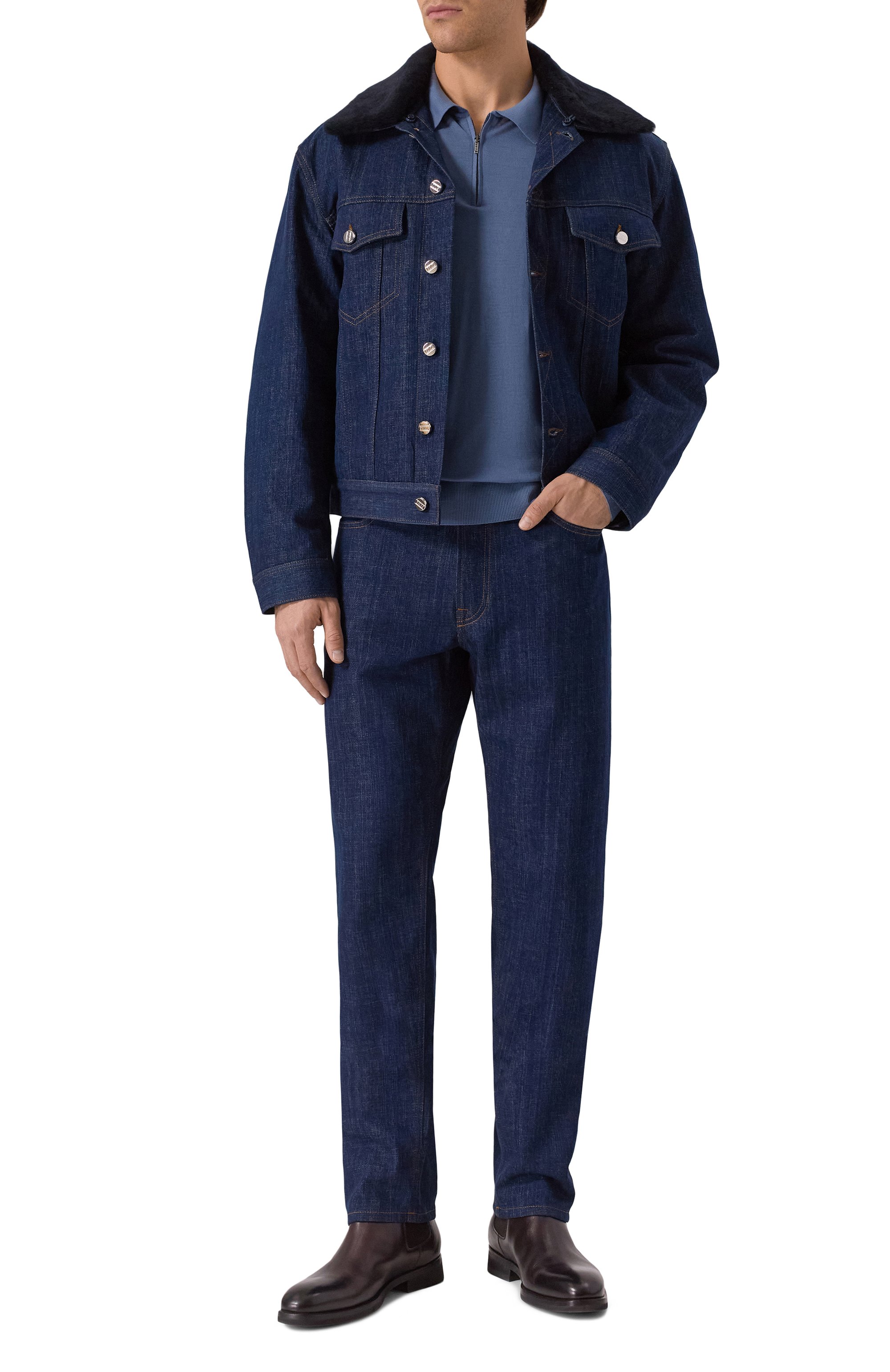 Шерстяное поло ZILLI синего цвета по цене 150000 руб., арт. KZP001M0202VLIP00, фото 2 Шерстяное поло ZILLI, арт. KZP001M0202VLIP00, фото 2