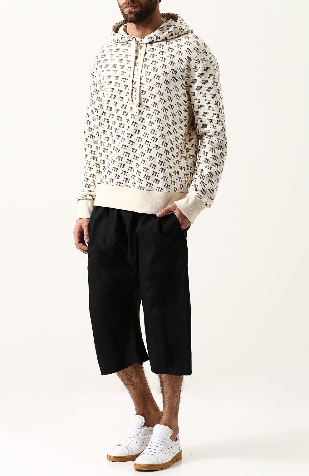 Хлопковое худи с принтом GUCCI кремового цвета по цене 105000 руб., арт. 519679/X3N45, фото 2 Хлопковое худи с принтом GUCCI, арт. 519679/X3N45, фото 2