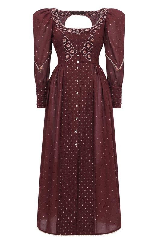 Хлопковое платье Ulyana Sergeenko ABM011SS24P1112Т24 Бордовый ABM011SS24P1112Т24