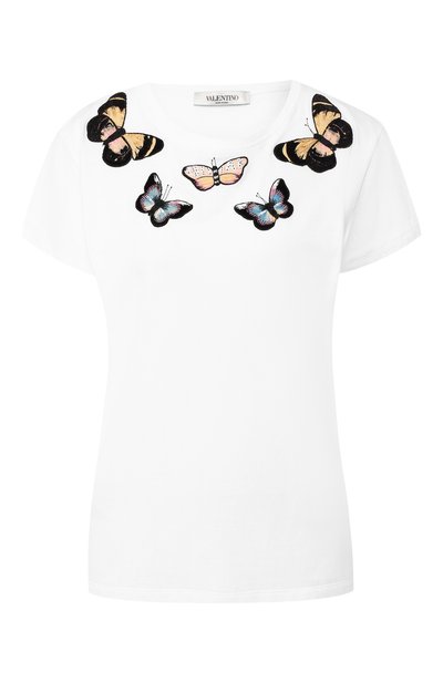 Женская хлопковая футболка VALENTINO, арт. RB3MG00FWNX