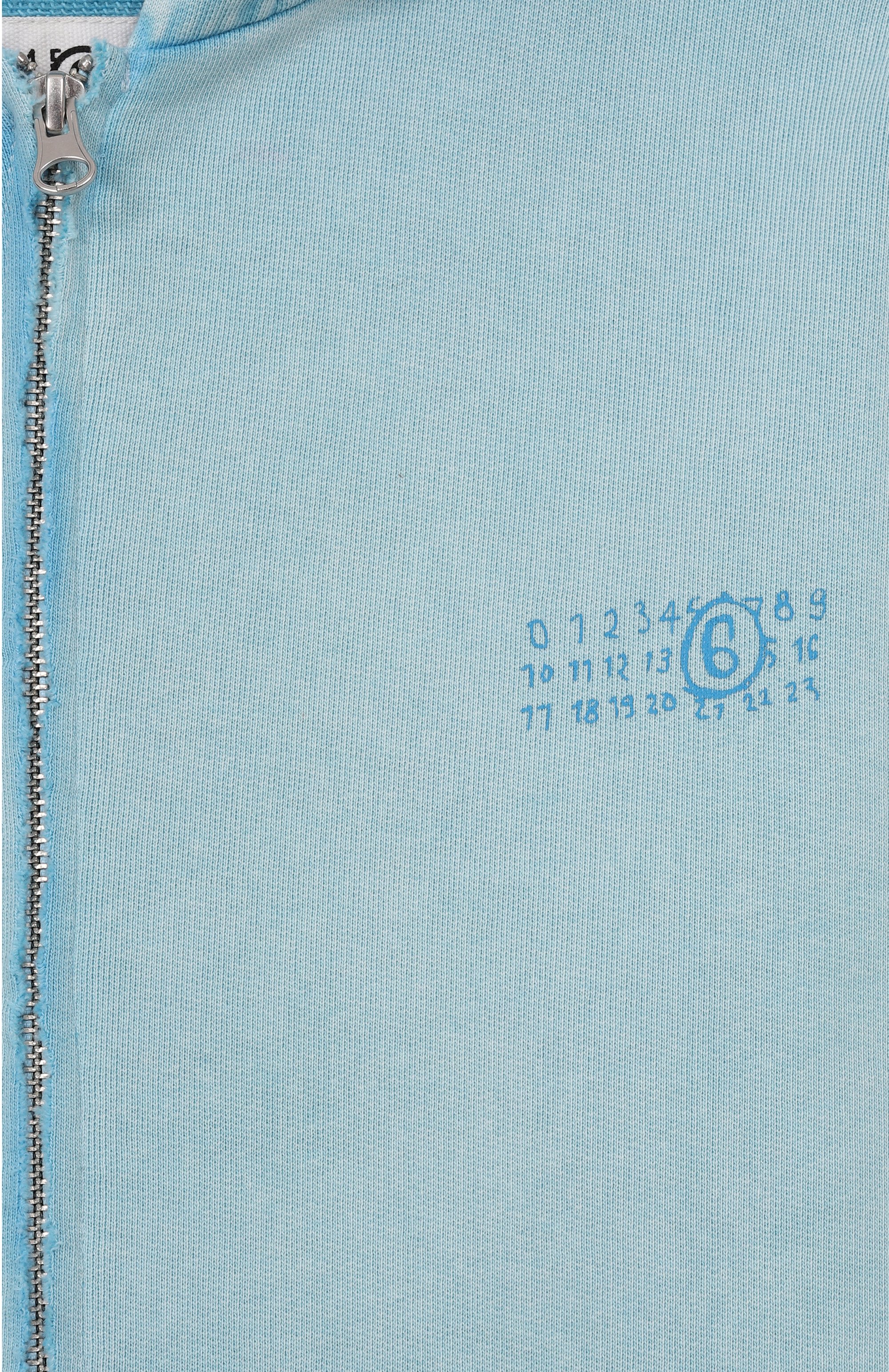 Хлопковая толстовка MM6 голубого цвета по цене 25300 руб., арт. M60978/MM07L, фото 3 Хлопковая толстовка MM6, арт. M60978/MM07L, фото 3