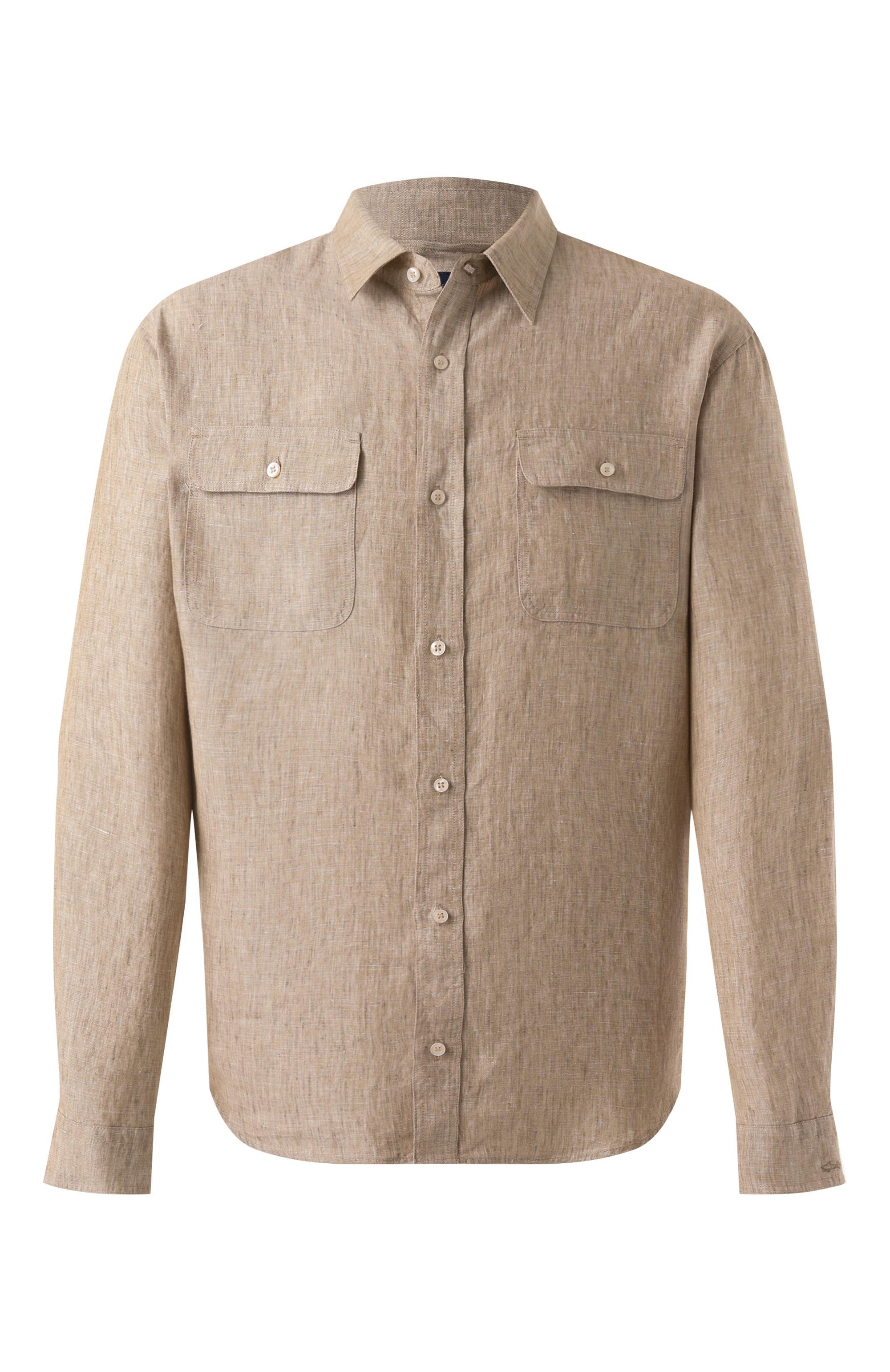 Льняная рубашка PAUL&SHARK бежевого цвета по цене 38600 руб., арт. 25413252/S, фото 1 Льняная рубашка PAUL&SHARK, арт. 25413252/S, фото 1