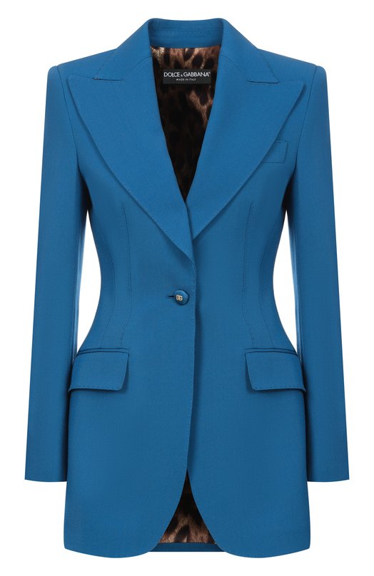 Шелковый жакет Dolce & Gabbana F29QGT/GDDPS Синий F29QGT/GDDPS