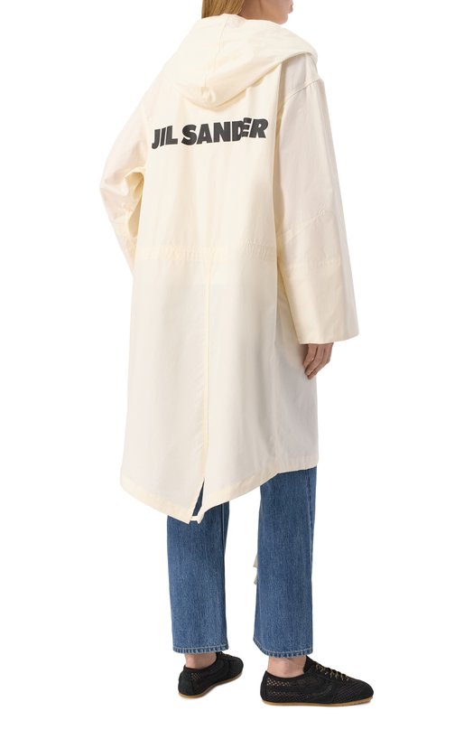 Хлопковый плащ Jil Sander J04AH0002-J45026 Кремовый  J04AH0002-J45026 Фото 4