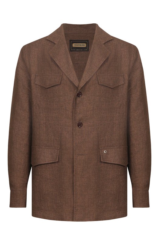 Льняная куртка-рубашка Stefano Ricci SP008166/VT0002 Коричневый SP008166/VT0002