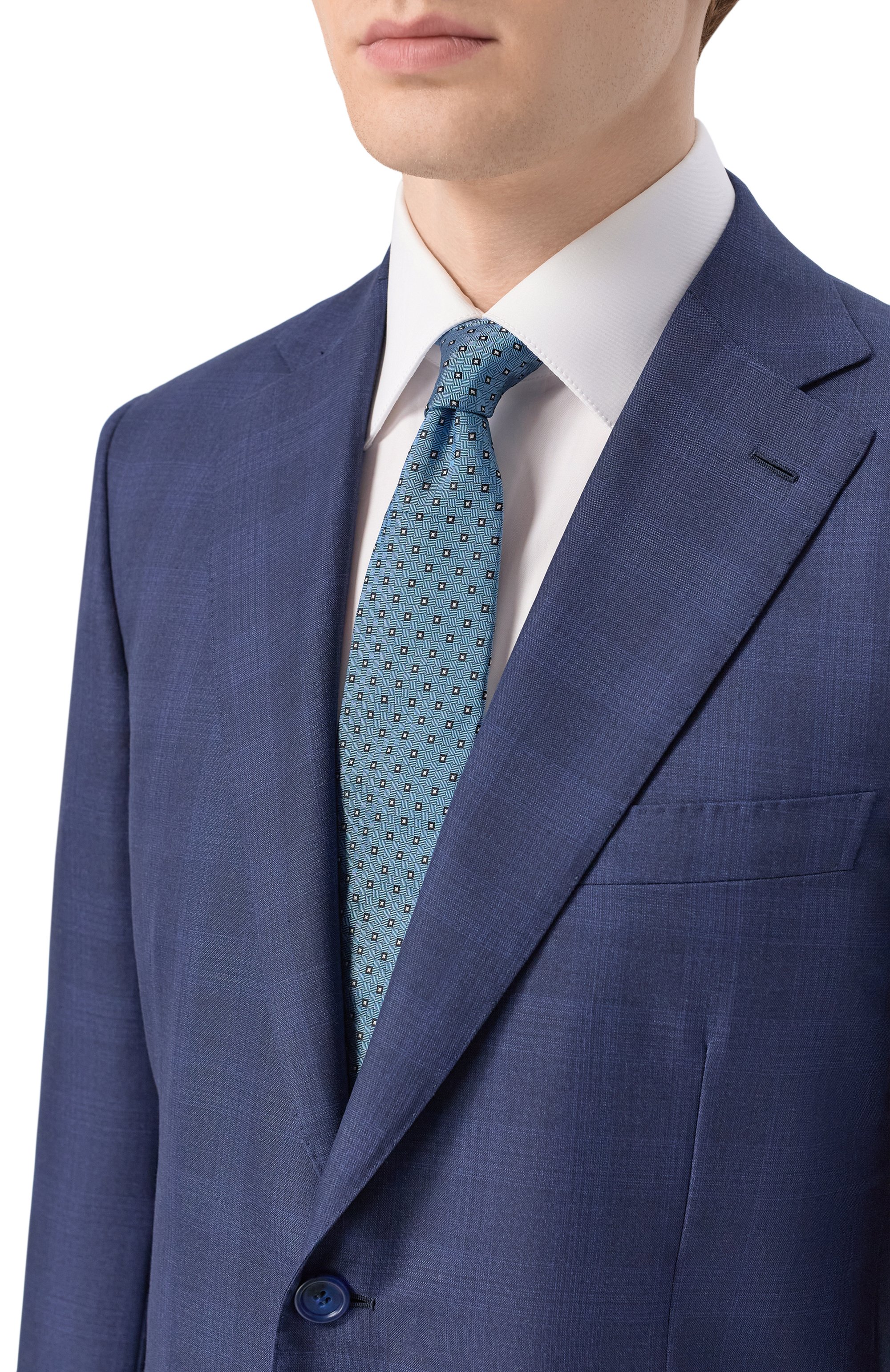 Шелковый галстук ZILLI голубого цвета по цене 38600 руб., арт. CRAV02M0600VMGY00, фото 2 Шелковый галстук ZILLI, арт. CRAV02M0600VMGY00, фото 2