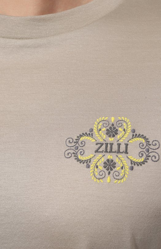 Хлопковая футболка Zilli TSR001M0110VZMX00 Серый  TSR001M0110VZMX00 Фото 5