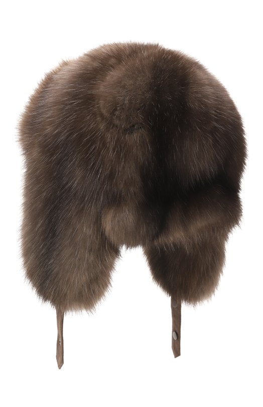 Меховая шапка-ушанка из соболя Black Sable BS-24002MG Коричневый  BS-24002MG Фото 2