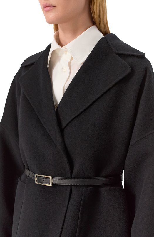 Полупальто из шерсти и шелка Max Mara Studio BLASY Чёрный  BLASY Фото 5