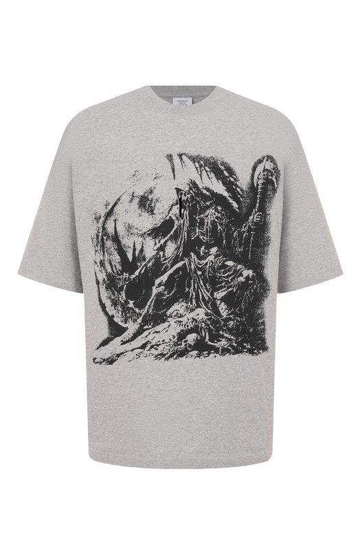 Хлопковая футболка VETEMENTS UH76TR800G Серый UH76TR800G