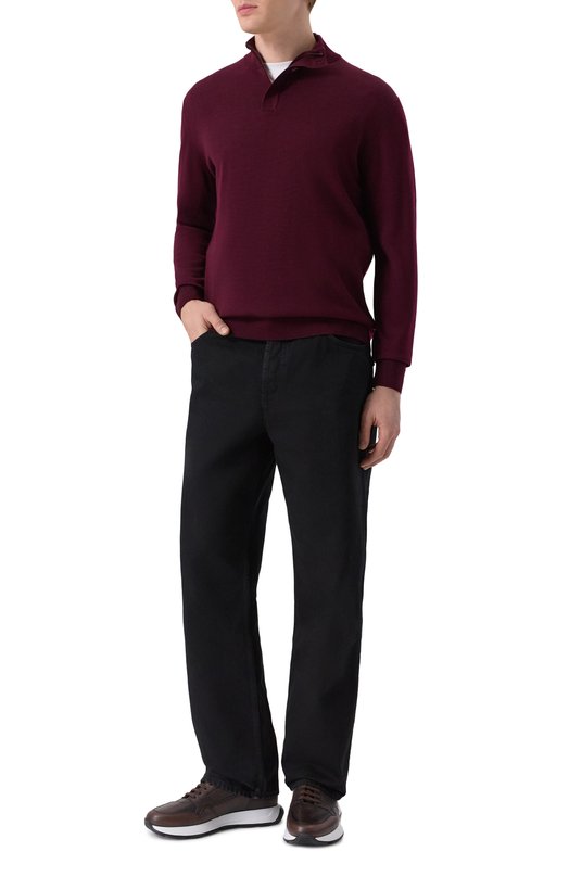 Шерстяной джемпер Daniele Fiesoli DF9046 Бордовый  DF9046 Фото 2