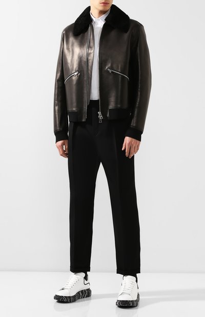 Кожаные кеды oversized ALEXANDER MCQUEEN, арт. 586174/WHWKA, фото 2