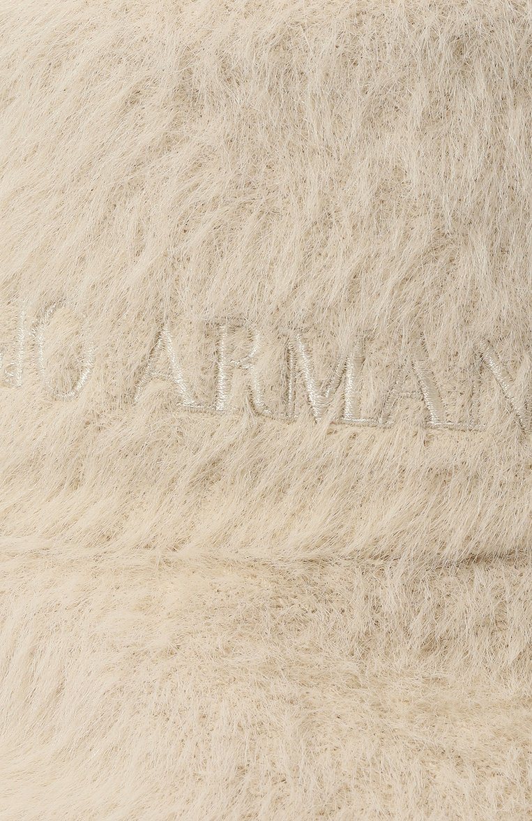 Женская панама GIORGIO ARMANI кремового цвета, арт. 797434/3F713 | Фото 4 (Материал сплава: Проставлено; Материал: Текстиль, Синтетический материал; Нос: Не проставлено)