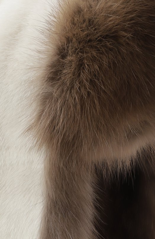 Меховая шапка-ушанка из норки и соболя VICTORIA KUSENKOVA 091703631094 Белый  091703631094 Фото 3