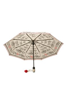 Женский складной зонт MOSCHINO кремвого цвета, арт. 7923-0PENCL0SE | Фото 3 (Материал: Текстиль, Металл, Синтетический материал; Материал сплава: Проставлено; Нос: Не проставлено)