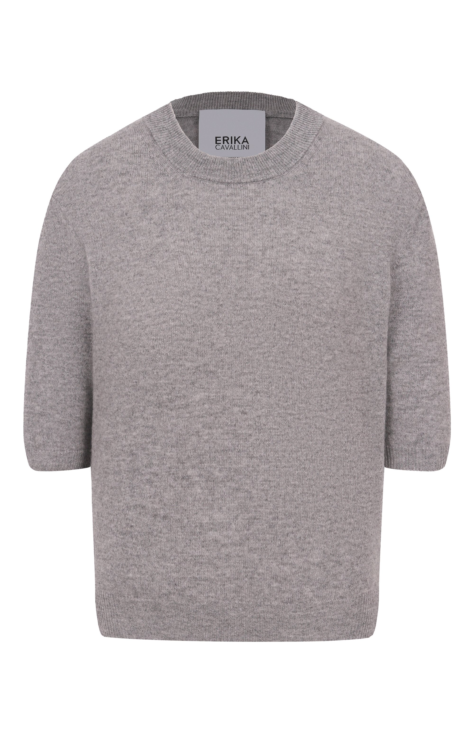 Кашемировый пуловер ERIKA CAVALLINI серого цвета по цене 58000 руб., арт. P5WB10, фото 1 Кашемировый пуловер ERIKA CAVALLINI, арт. P5WB10, фото 1