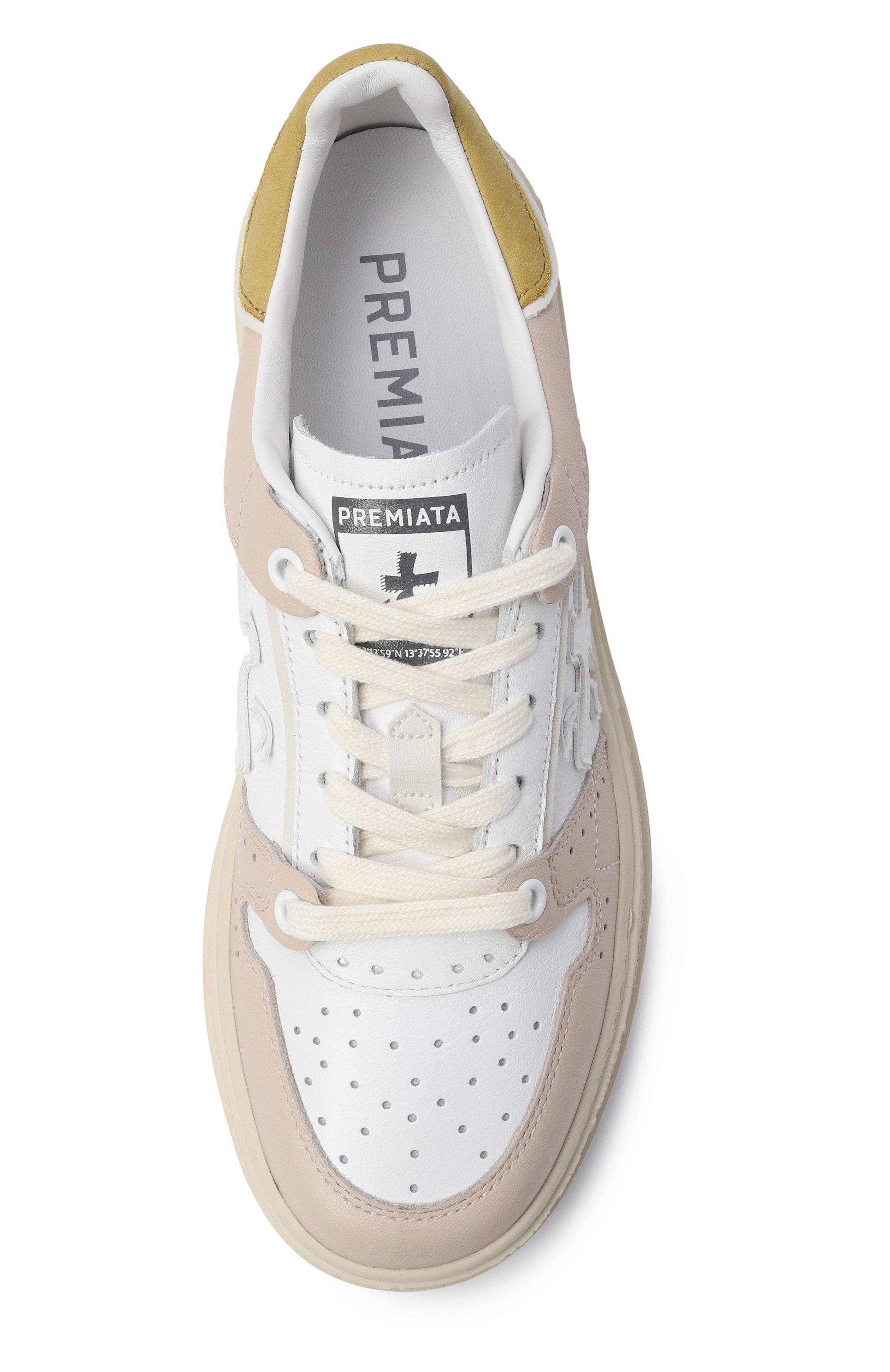 Кожаные кеды quinn-d PREMIATA бежевого цвета по цене 35100 руб., арт. QUINND/VAR 8217, фото 6 Кожаные кеды quinn-d PREMIATA, арт. QUINND/VAR 8217, фото 6