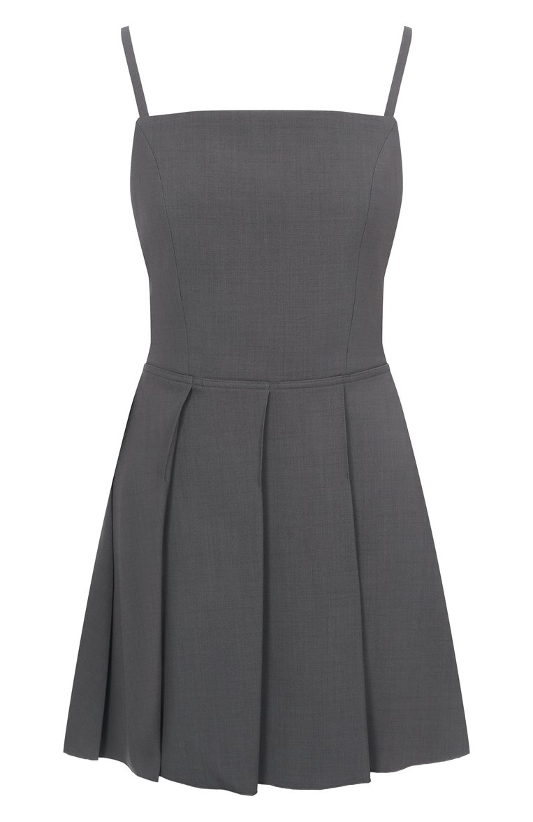 Женское платье LOW CLASSIC серого цвета, арт. LW251DR01GR | Фото 1 (Длина Ж (юбки, платья, шорты): Мини; Случай: Повседневный; Женское Кросс-КТ: Платье-одежда, Сарафаны; Рукава: На бретелях; Стили: Преппи; Материал внешний: Синтетический материал)